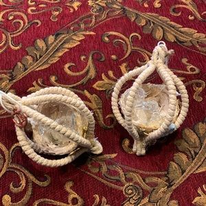 Dillard's Trimsetter Glass Crab Basket Rope Beach Nautical Christmas Ornament